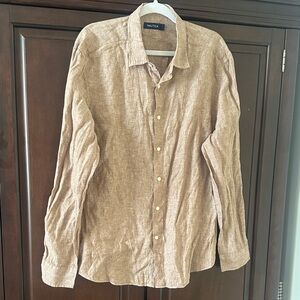 Nautica Men's Casual Tan Button Down Shirt